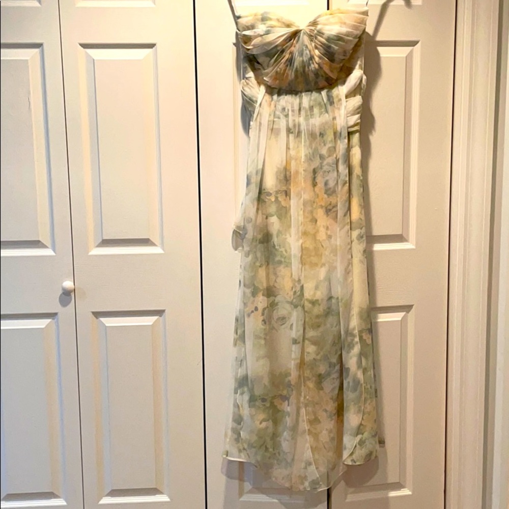 Jenny Yoo Pastel Floral Chiffon Dress